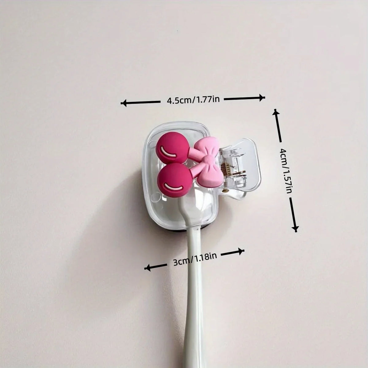 Cherry Toothbrush Holder – Dual Drainage, Protects Bristles