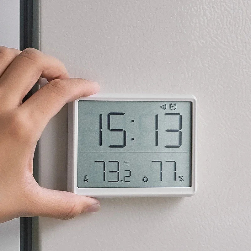 Ultra Thin Digital Alarm Clock LCD | Temp & Humidity Display