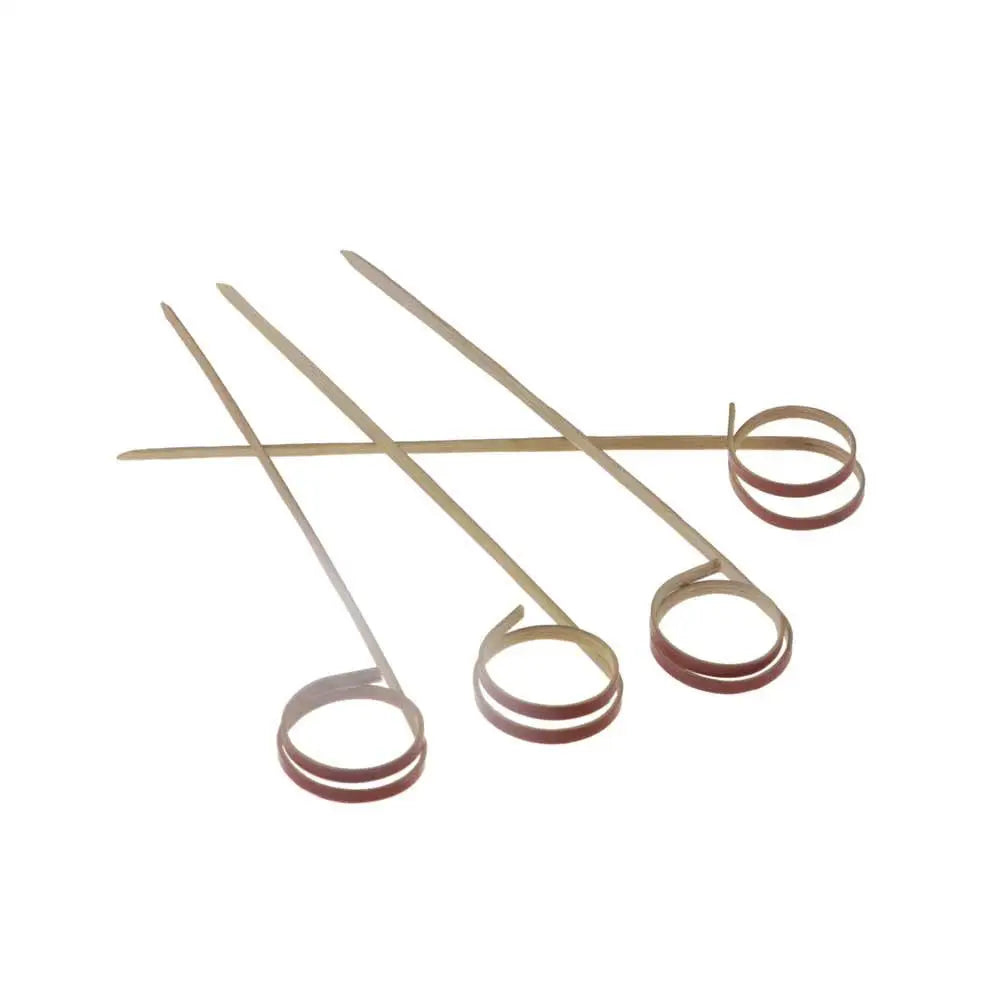 Bamboo Cocktail Picks & Appetizer Skewers 100 Pcs | Ring Loop