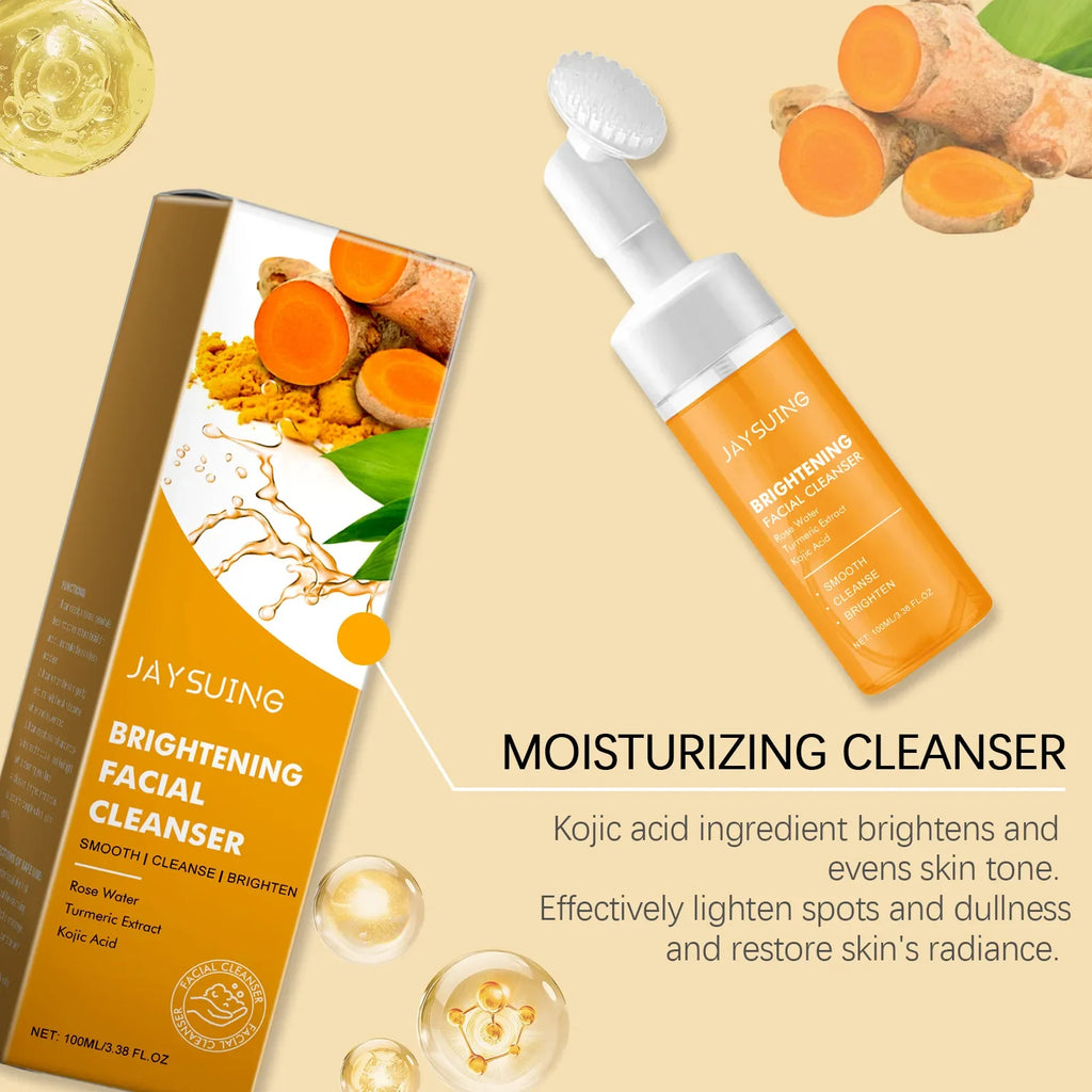 Jaysuing Turmeric Foam Facial Cleanser – Exfoliate & Minimize Pores