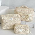 Wholesale Vintage Women Floral Print Cosmetic Pouch Handbag Travel