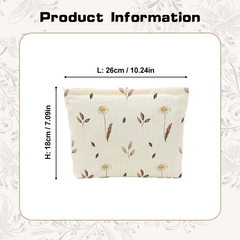 Large Capacity Makeup Bag Zipper Closure Featuring Falling Autumn