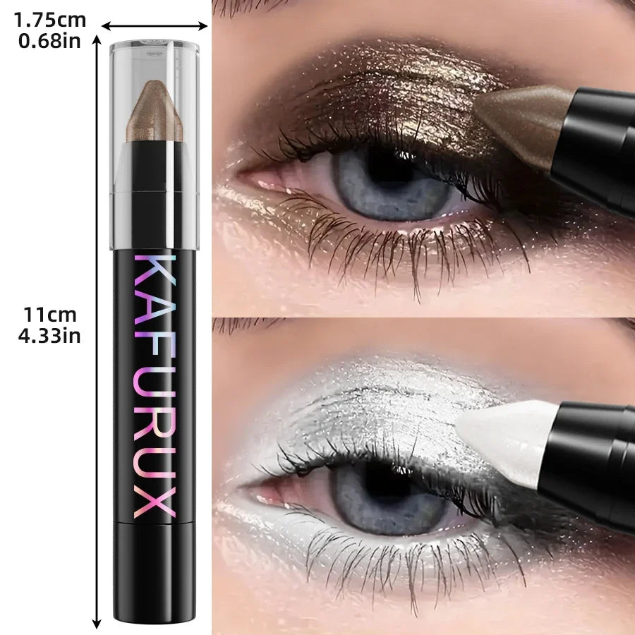 KAFURUX 24-Color Glitter Eyeshadow & Highlighter Pencil Waterproof