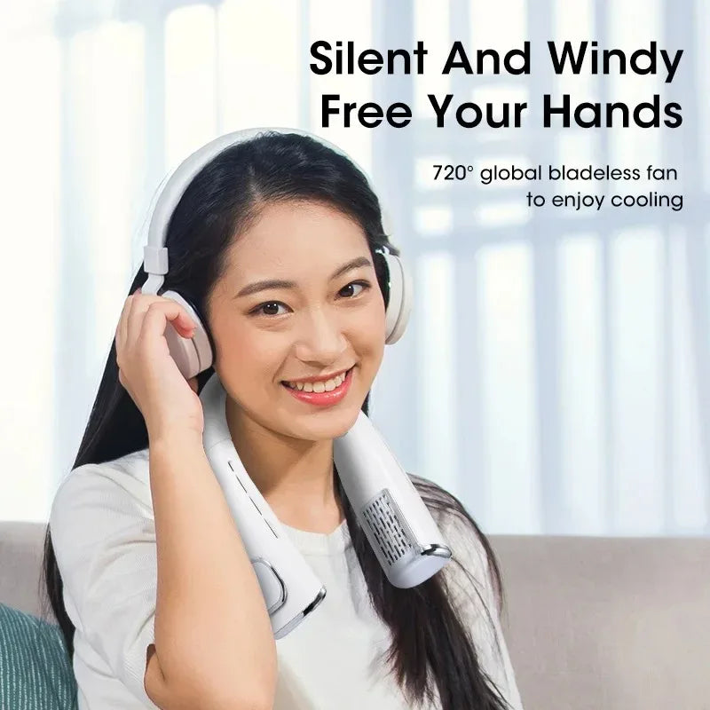 Bladeless Hands-Free Neck Fan | USB-C Rechargeable 4000mAh