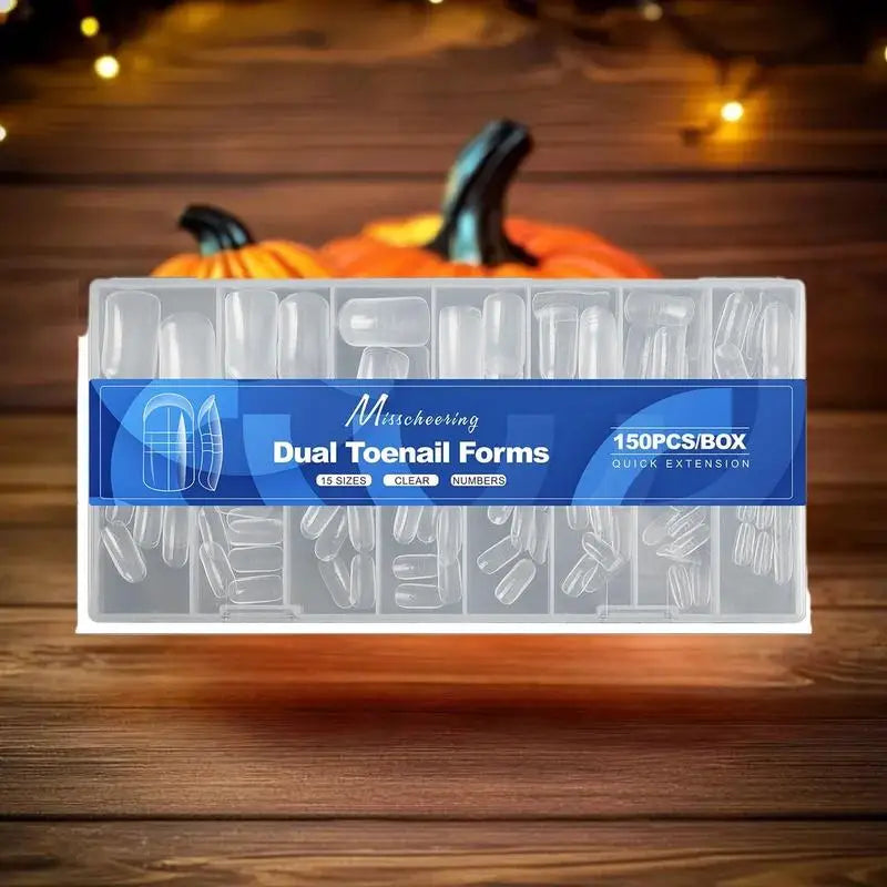 150-Piece Full Cover Toenail Extension Molds – 15 Sizes