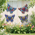 4-Piece Iron Butterfly Wall Decor | Painted Metal Garden Art