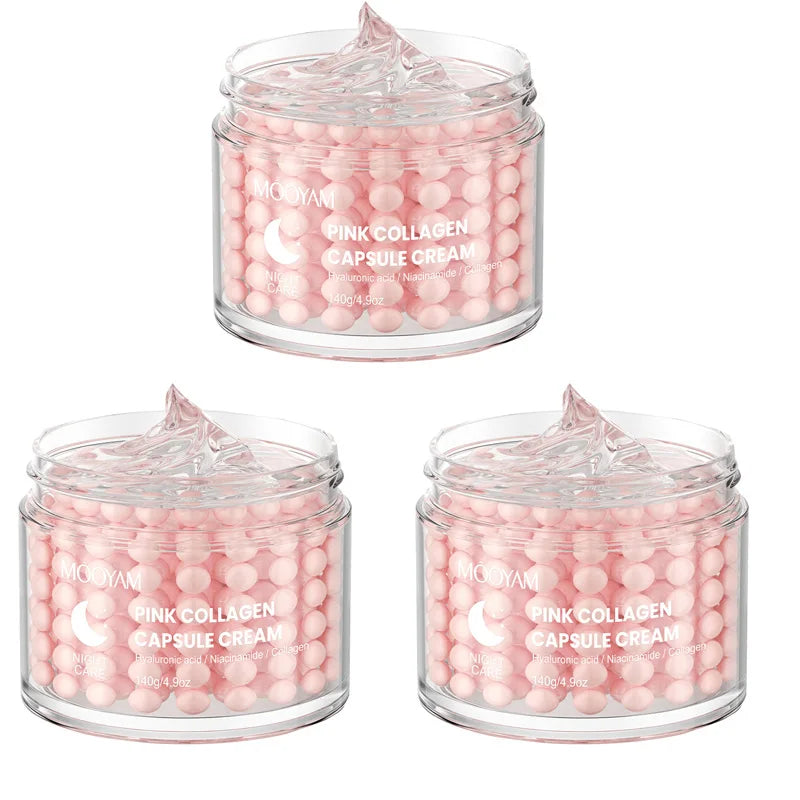 Anti Wrinkle Pink Collagen Capsule Cream Face Aging Gel Firming