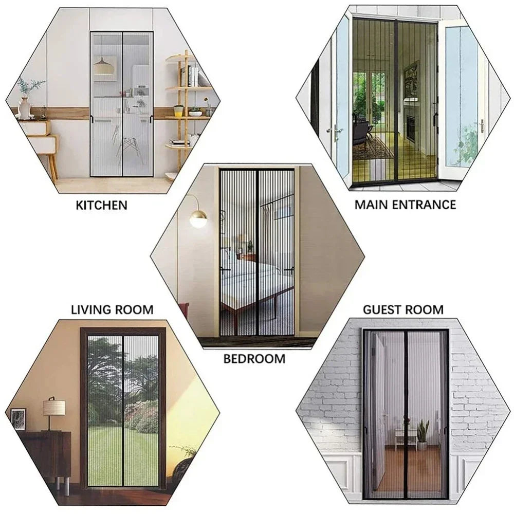 Magnetic Mesh Door Screen Curtain – Bug & Insect Barrier