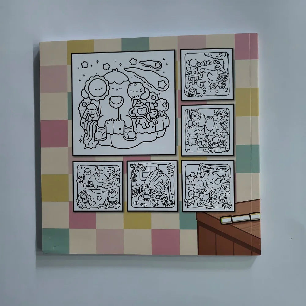 Dreamy Friends Cute Easy Coloring Book Adults Stress Relief Drawing