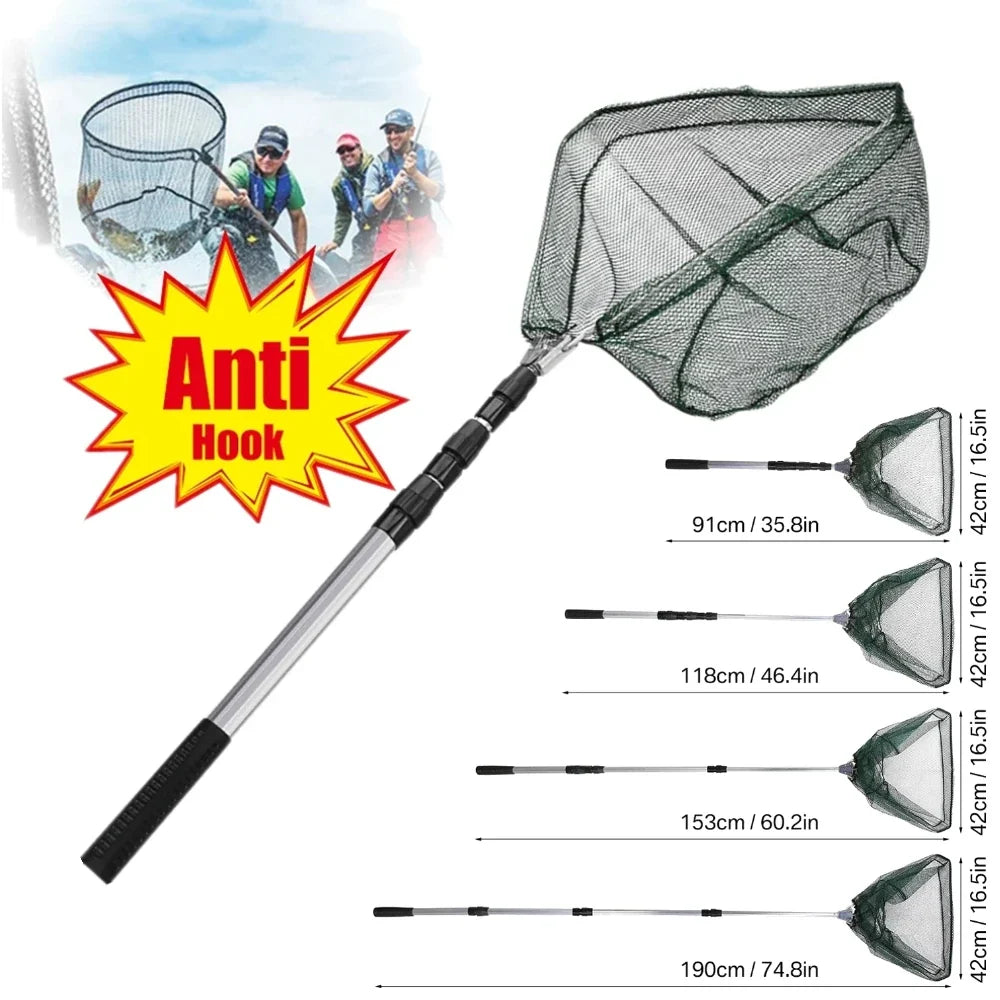 Telescoping Fishing Landing Net – Aluminum Alloy, Folds to 55cm