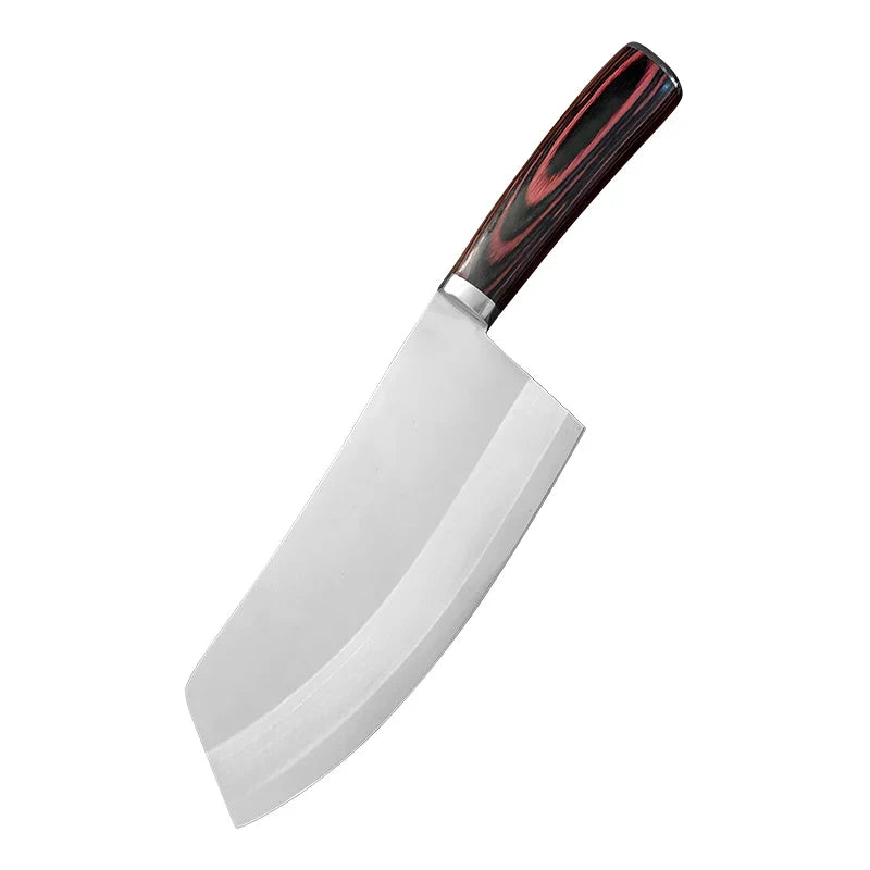 InLeung Professional Cleaver Knife – Stainless Steel Wood Handle