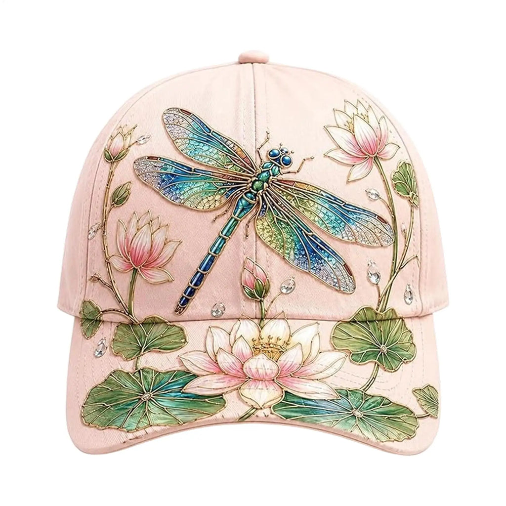 Hummingbird Floral Baseball Cap | Breathable Cotton Sun Hat