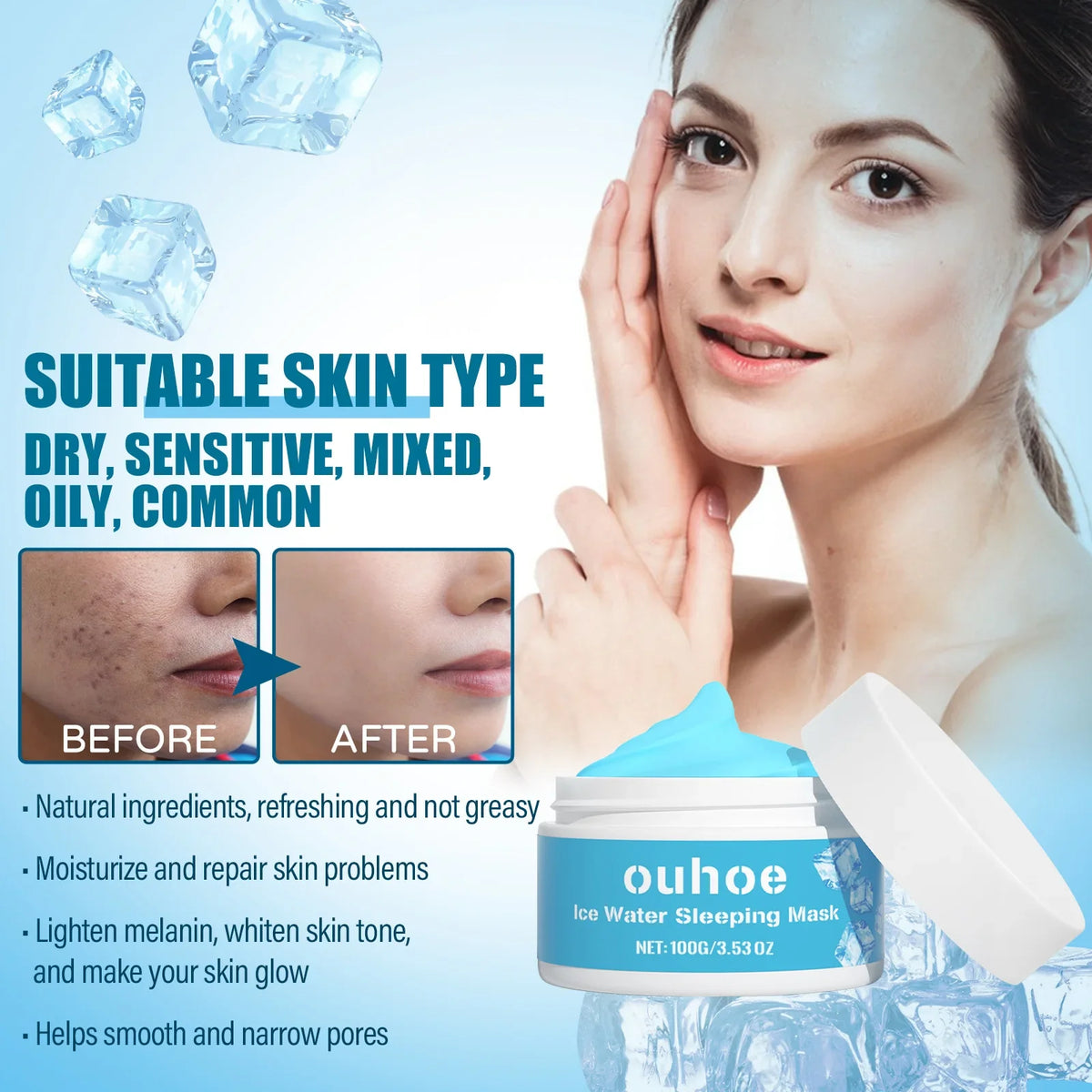 Ouhoe Sleeping Mask – Dark Spots, Pores & Anti-Aging | 100g