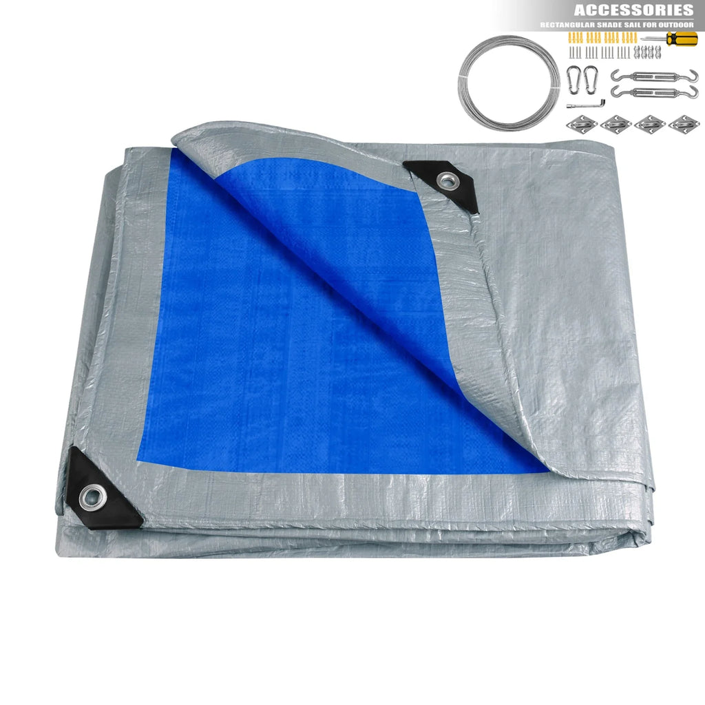 Heavy Duty Waterproof Tarp UV Resistant with Grommets | 5 Sizes