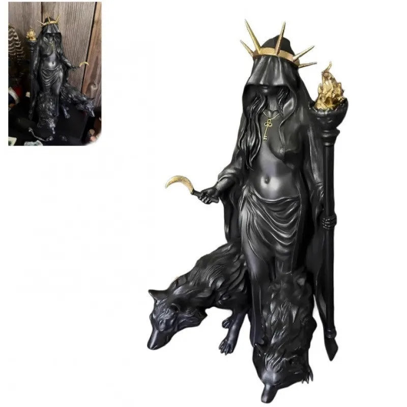 Hekate Niktipolos Goddess Figurine | Pagan Altar Sculpture