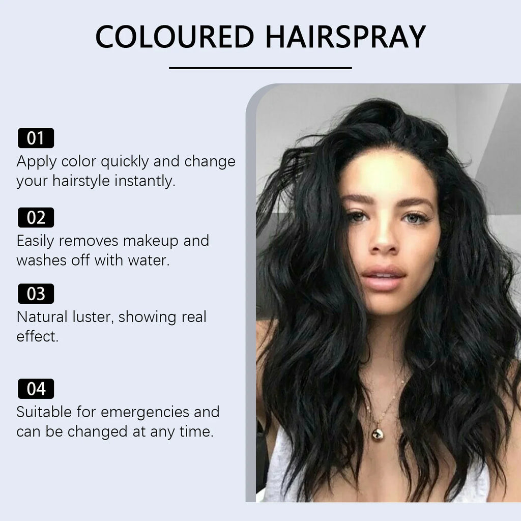 HOEGOA Black Hair Dye Spray – Instant Color & Frizz Control 85ml