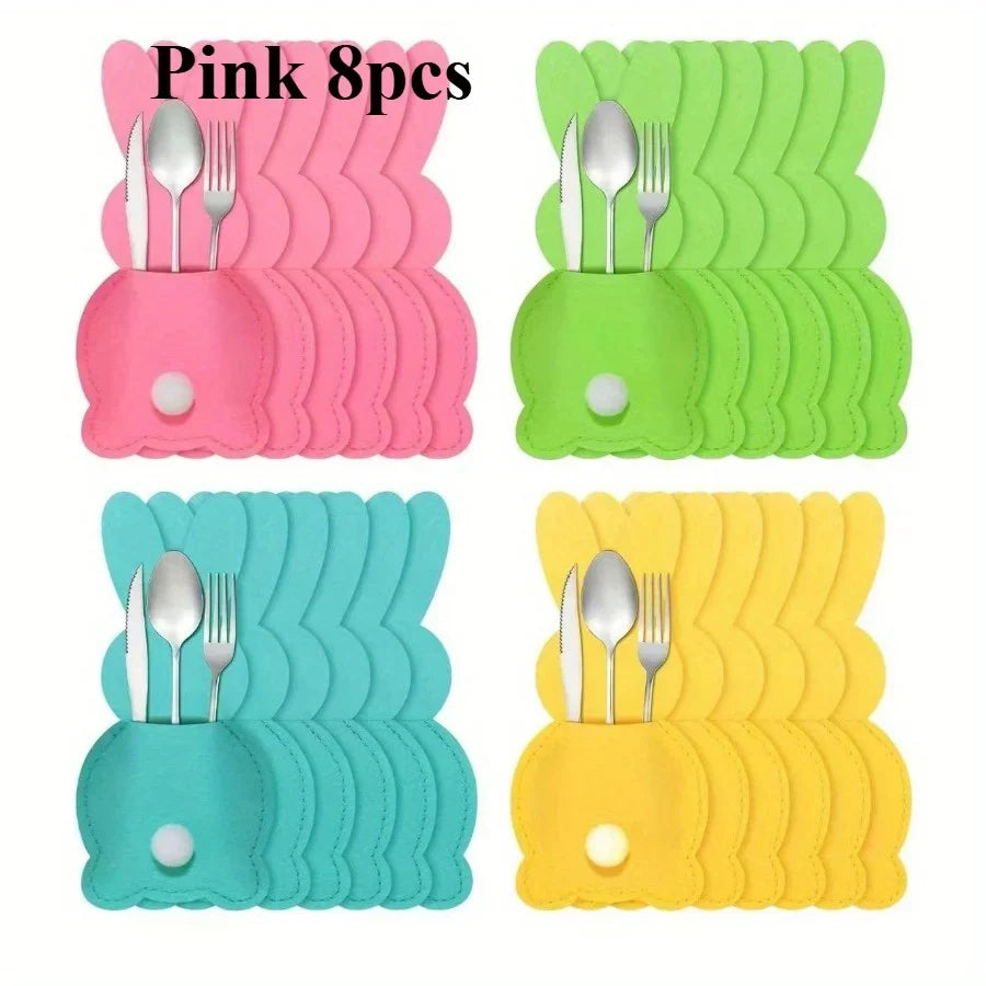 Easter Bunny Felt Cutlery Bags – Table Decoration 8/16 Pc Set