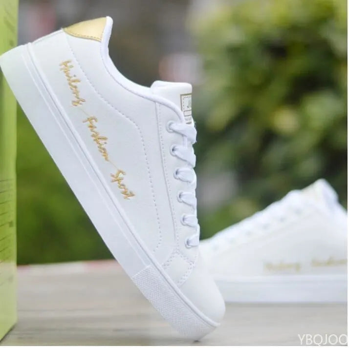 YBQJOO Flat Lace-Up Sneakers – Unisex Low-Top Casual Shoe