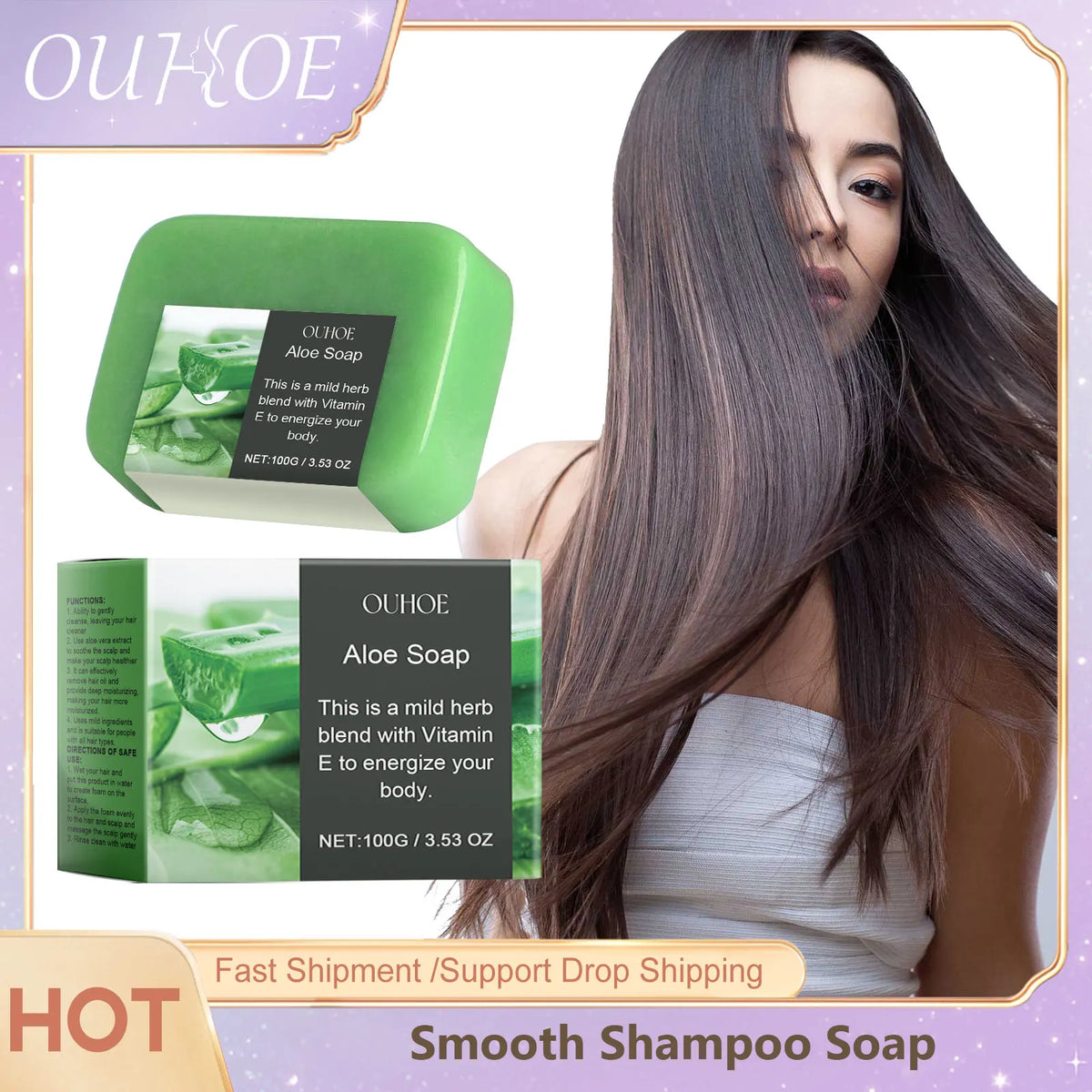 Aloe Vera Shampoo Bar – Oil Control, Frizz Repair & Volume