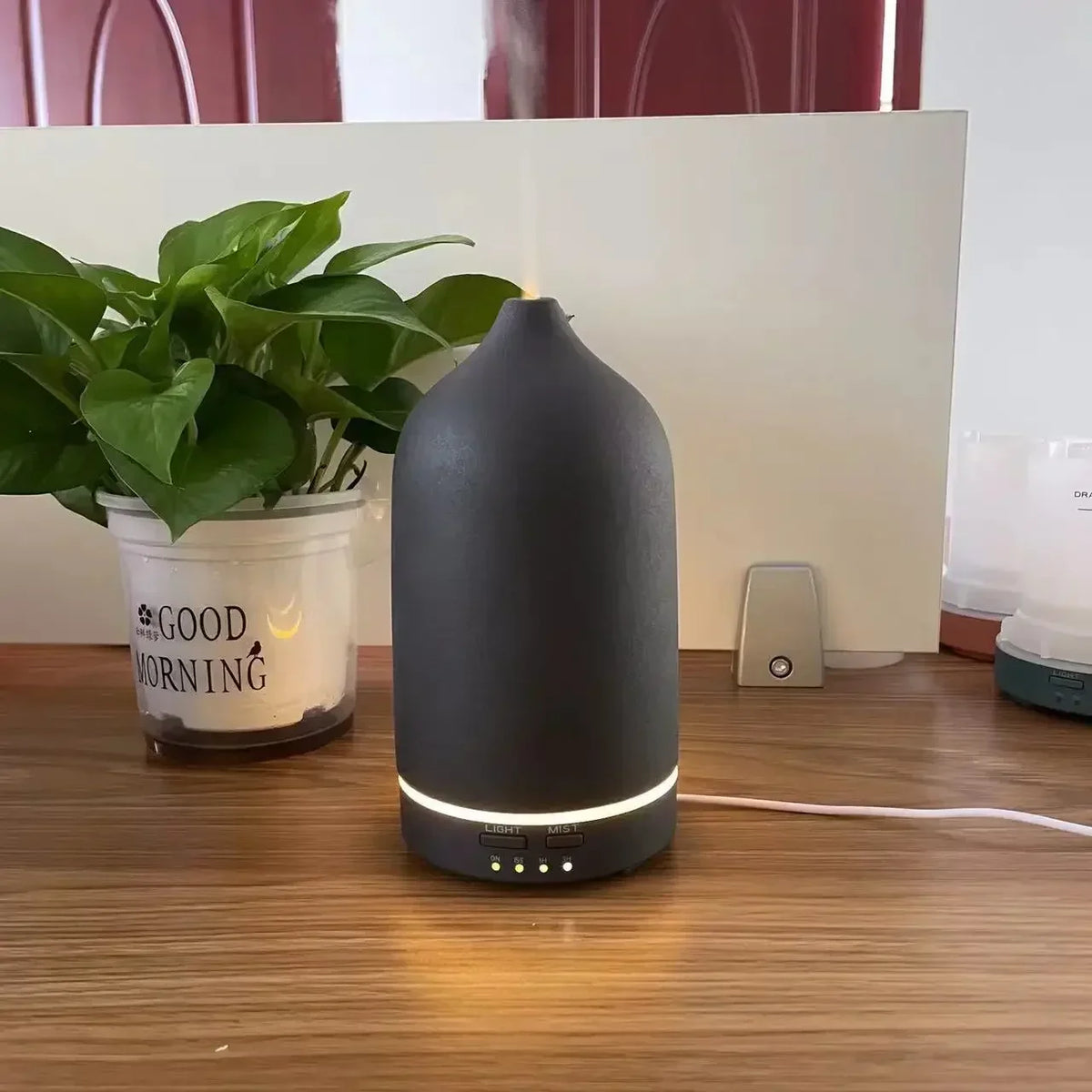 Ceramic Aroma Diffuser & Humidifier | Timer & Color Lights