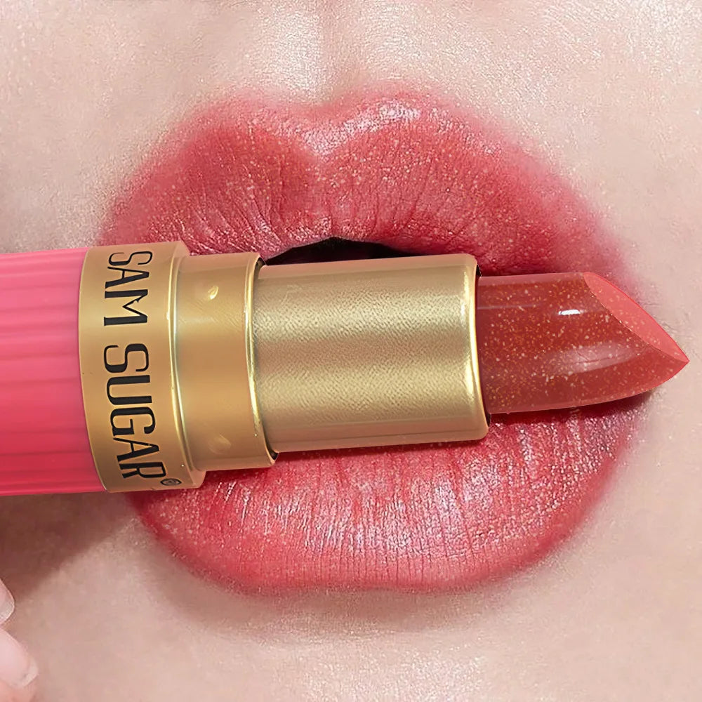 SAM SUGAR Metallic Glitter Lipstick – Shimmer Pearl Lip Gloss