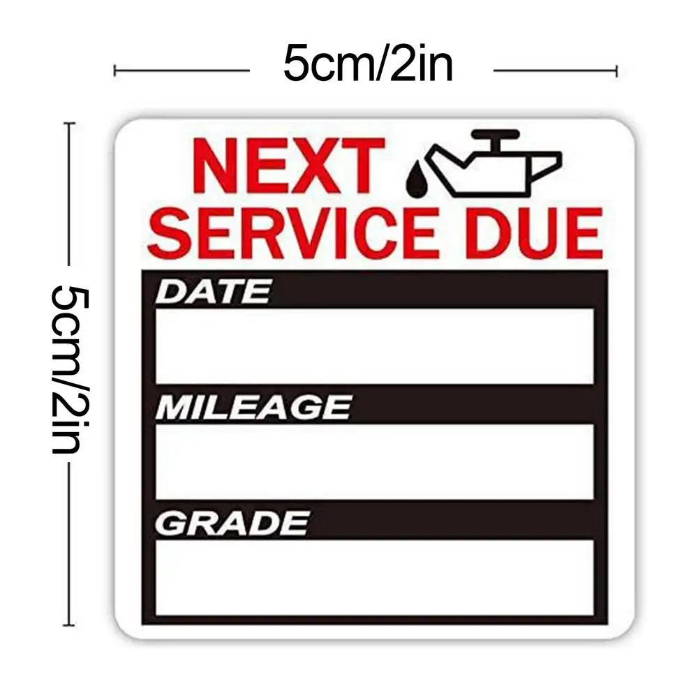 40-Pack Oil Change Reminder Stickers for Windshield | 2x2 In