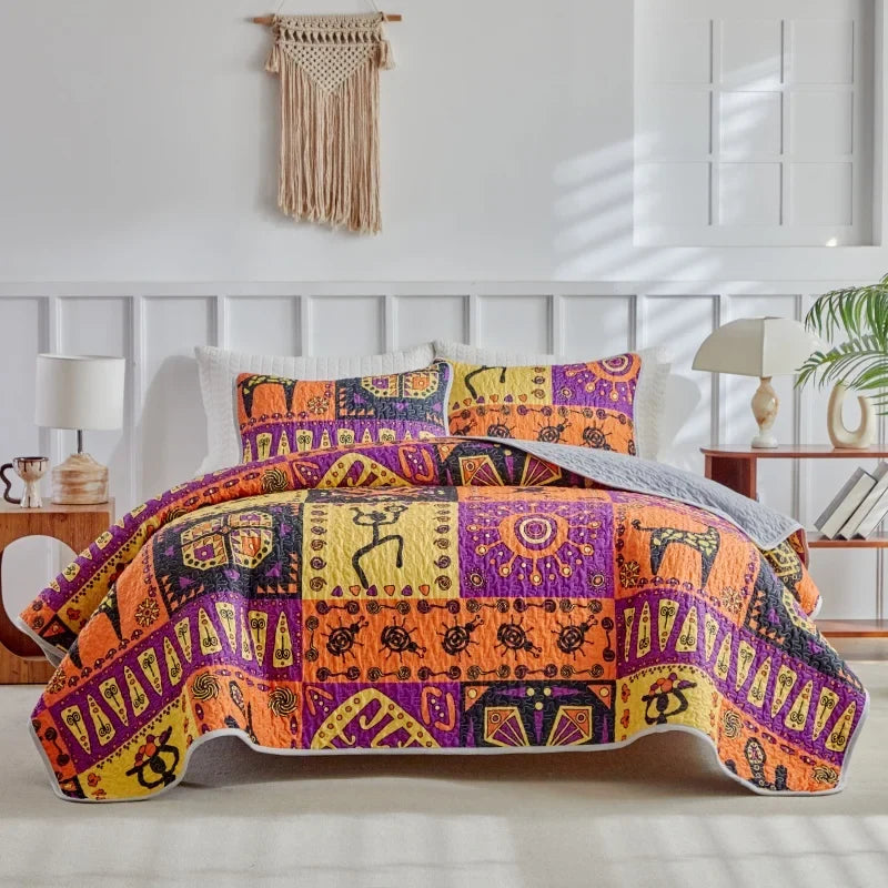 Oversized California King Quilt – Rustic Plaid Lightweight Bedspread