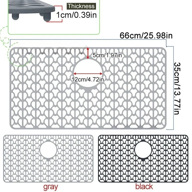 Large Silicone Sink Mat 26x14" | Farmhouse Kitchen Sink Grid