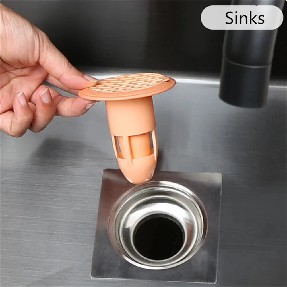 Bath Shower Floor Drain Strainer Cover Plug Trap Silicone Anti-odor
