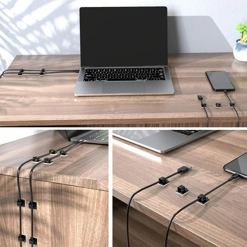 50PCS Adhesive Cable Clips | Wire Management Cord Organizer