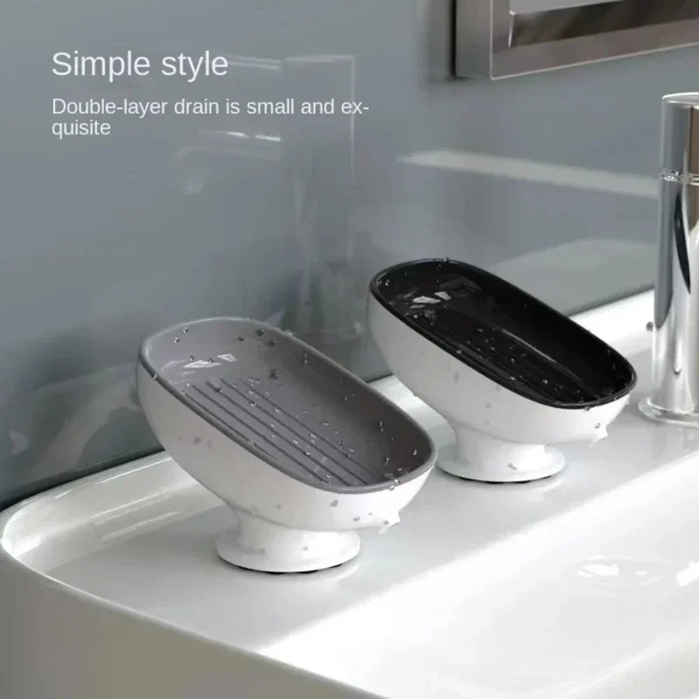 Suction Cup Soap Dish Drain Water Bathroom Holder Kithcen Sponge