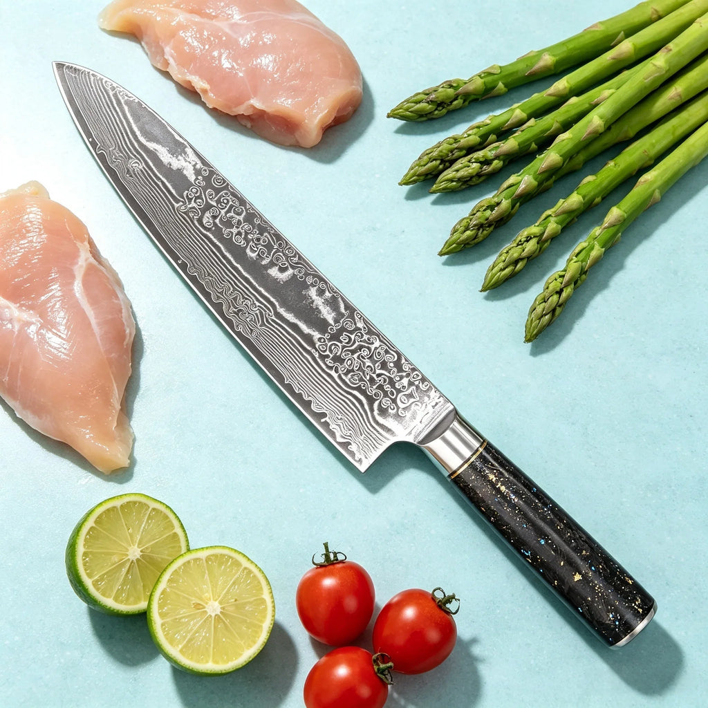 67-Layer Damascus Steel Chef Knife – 8" Kitchen Cleaver