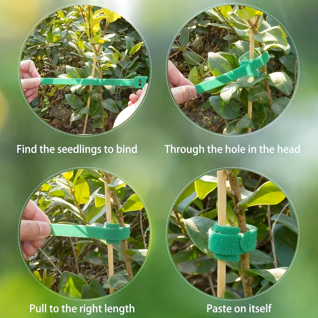 Reusable 6-Inch Adjustable Non-slip Nylon Plant Ties Hook Loop