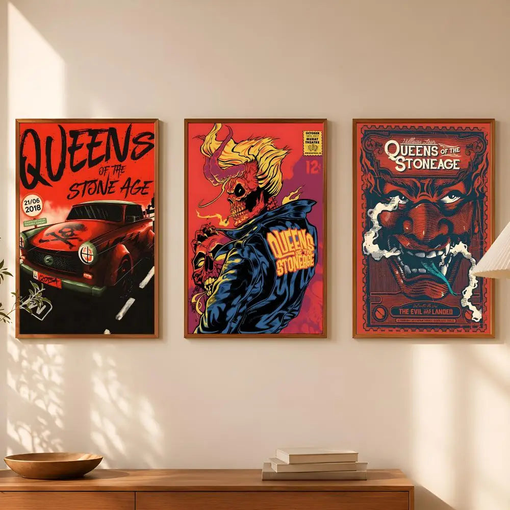 Queens of the Stone Age Wall Poster – HD Self-Stick Waterproof