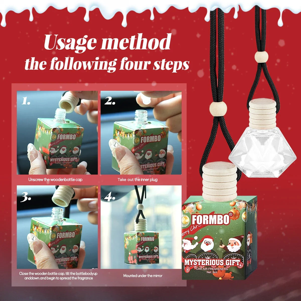 4-Pack Christmas Snowman Car Air Freshener – Lasting Fragrance