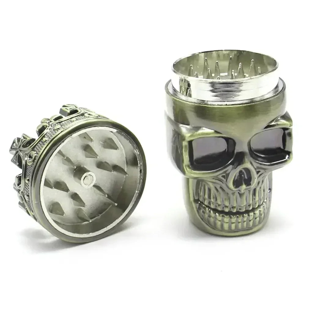 Skull Herb Grinder 3-Layer Mini Spice Crusher | Bronze
