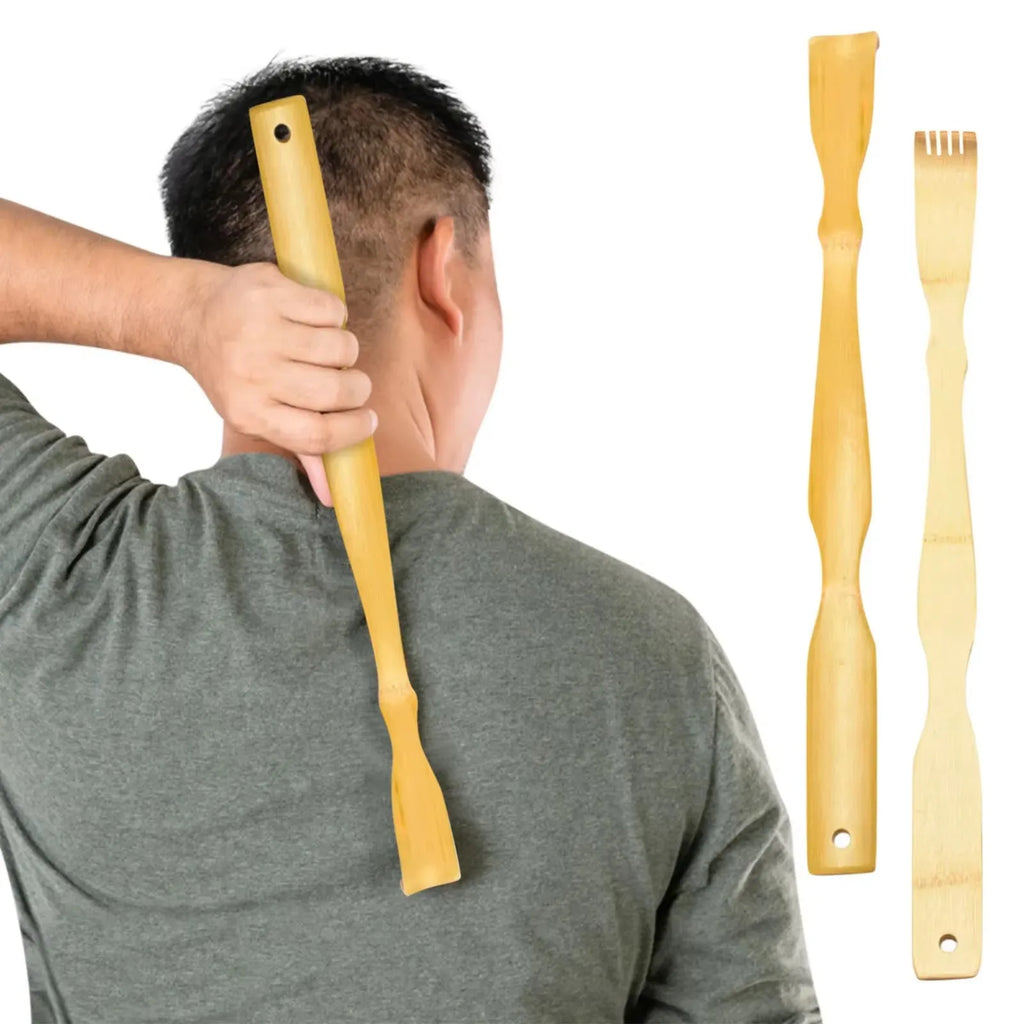 Bamboo Back Scratcher Aid Stick Scratching Massage Roller Long Wooden