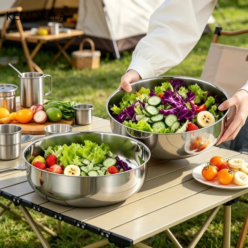 Large Stainless Steel Mixing Bowl – Dough, Salads & Soups