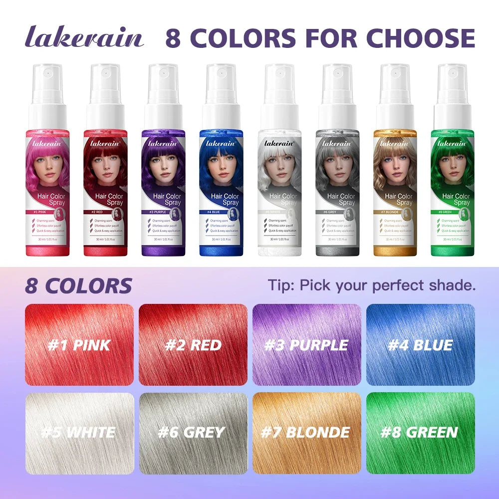 Temporary Hair Color Spray – Glitter Chalk Dye for Party & Cosplay