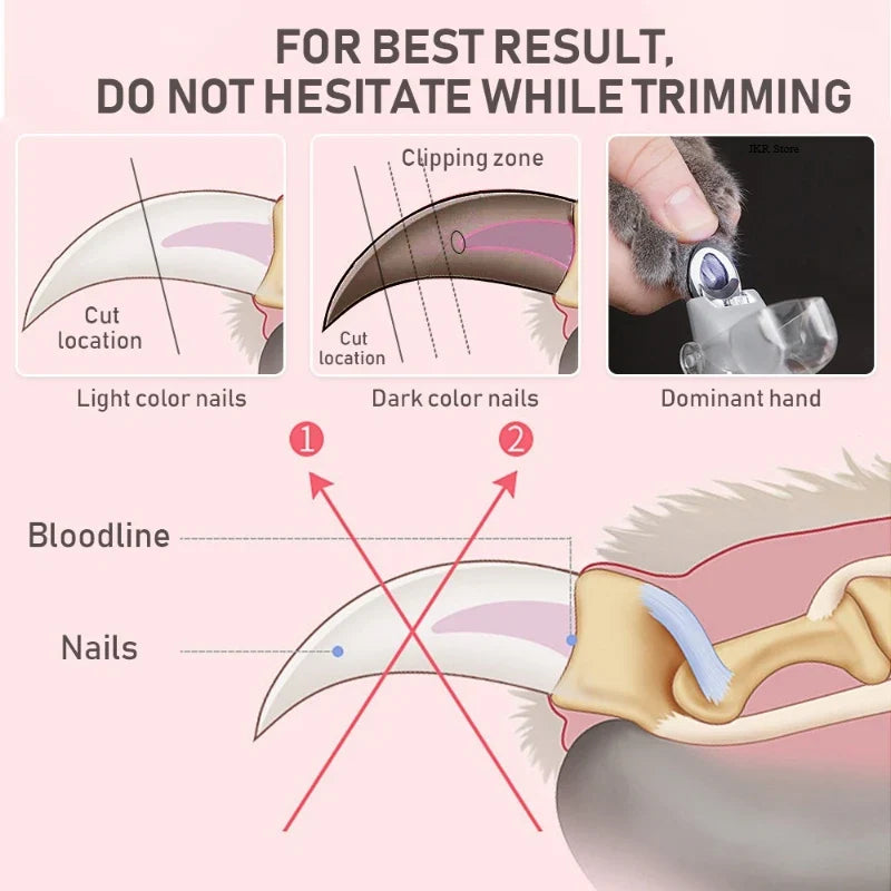 LED Pet Nail Clipper with Light – Dog & Cat Grooming Tool