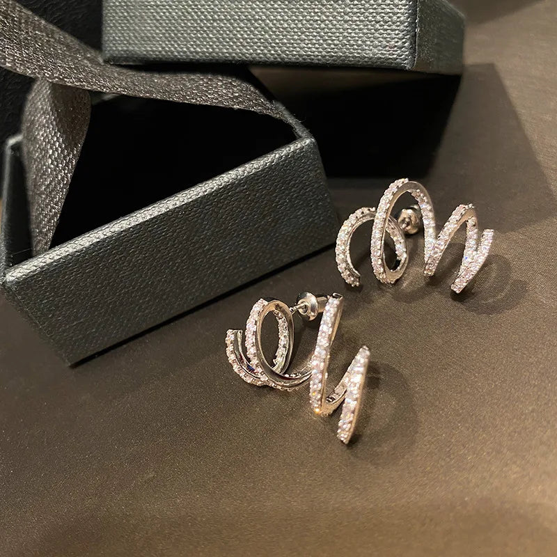 Huitan Twisted Geometric Drop Earrings – CZ Fashion Jewelry