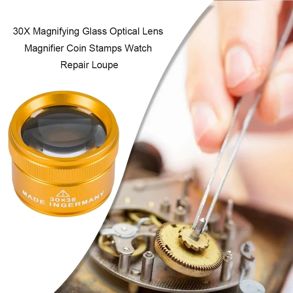 30X Jeweler's Loupe Magnifier – 36mm K9 Optical Glass Lens