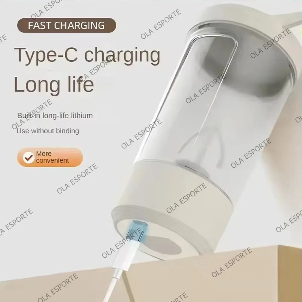 Portable Electric Protein Shaker Bottle USB Rechargeable Multipurpose