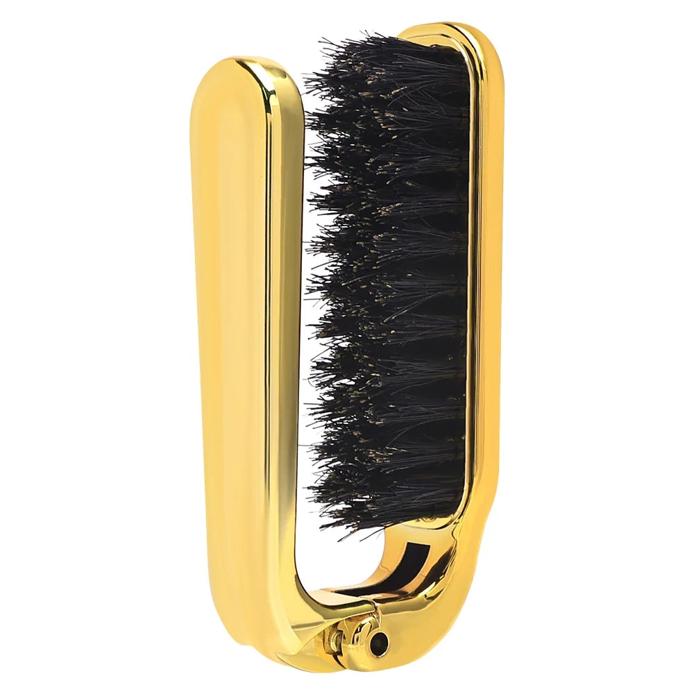 Folding Anti-Static Hair Brush & Beard Comb – Portable Styler