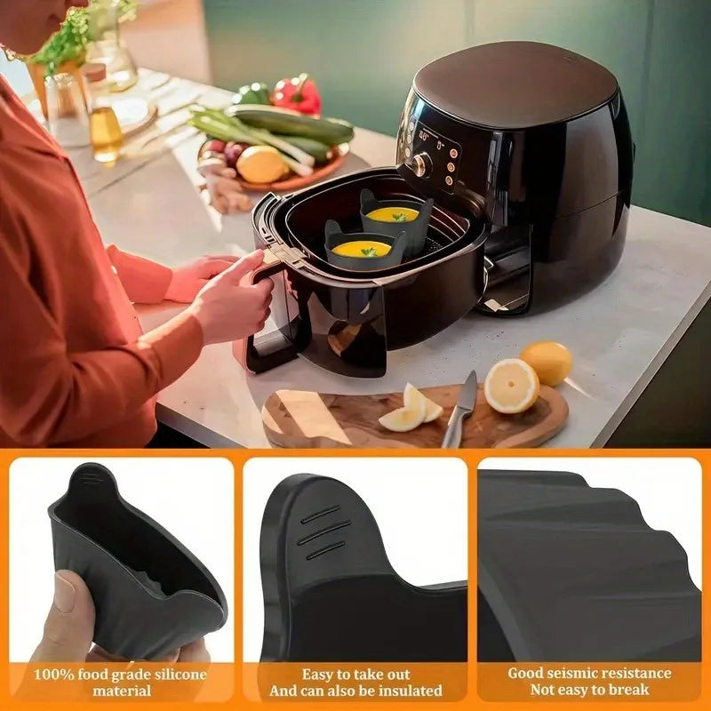 KEMORELA 4-Pack Silicone Ramekins – Air Fryer & Muffin Molds