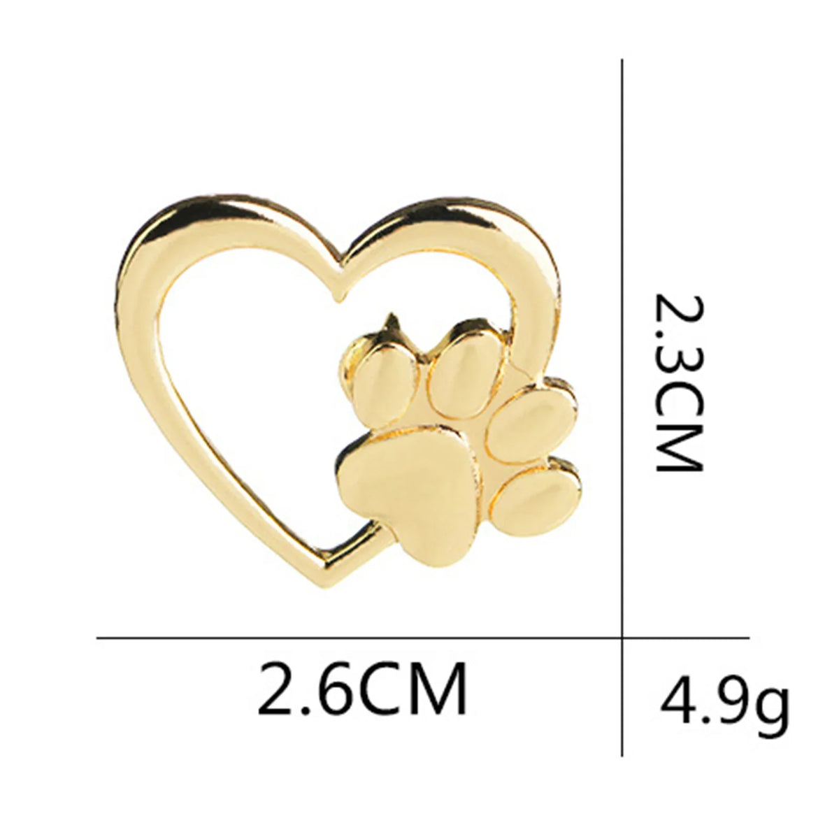 Heart & Paw Enamel Brooch Pin Set – 2pcs Dog Lover Badge