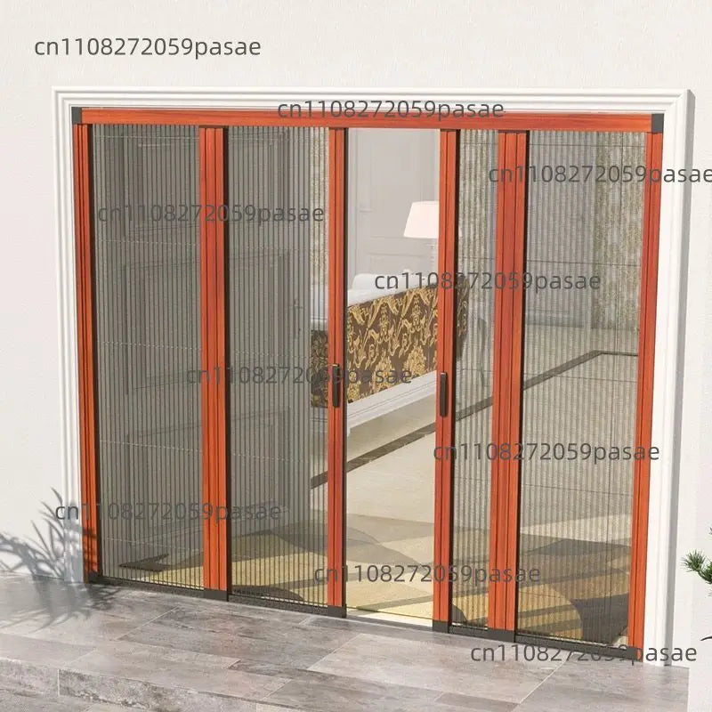 Trackless Retractable Pleated Mesh Screen Door | Custom Aluminium