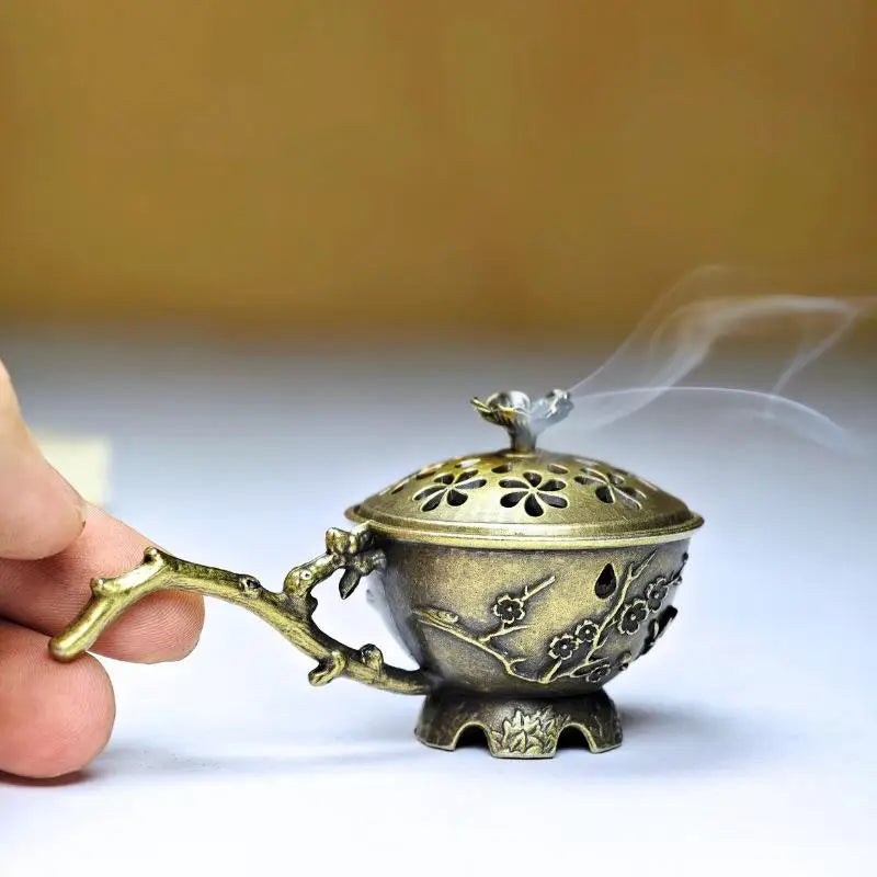 Vintage Plum Blossom Incense Holder | Zinc Alloy Burner