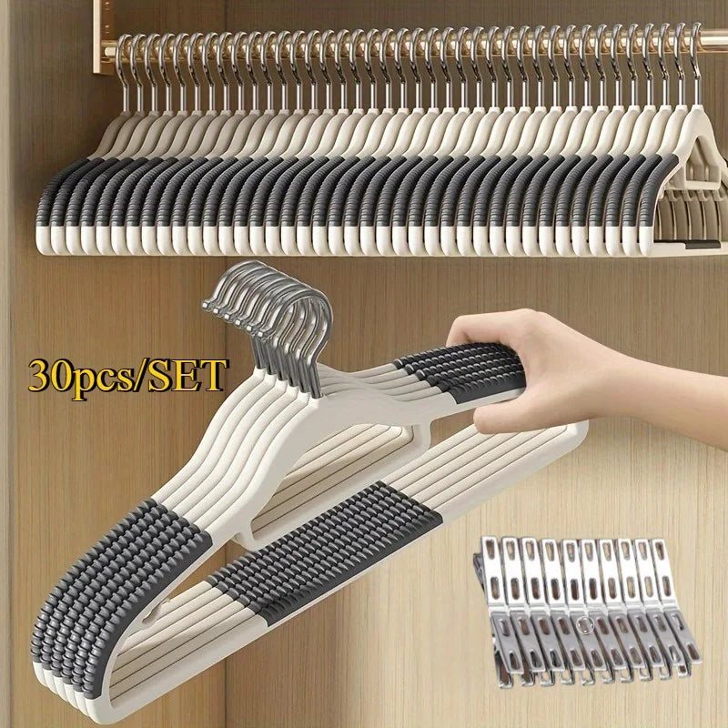 10 Velvet Hangers 20 Clips Heavy-duty Anti Slip Hanger Wardrobe