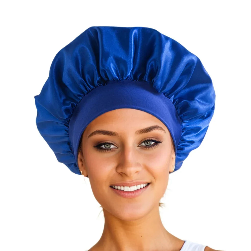 2026 Women Satin Hair Bonnet Breathable Elastic Wide Band Sleeping